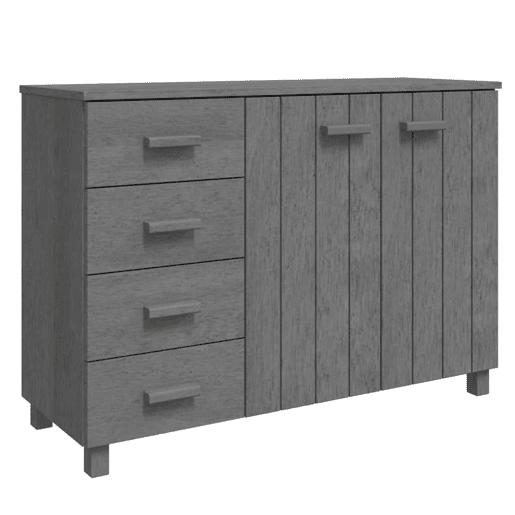 vidaXL Aparador HAMAR 113x40x80 cm pinho maciço cinza-escuro
