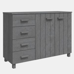 vidaXL Aparador HAMAR 113x40x80 cm pinho maciço cinza-escuro