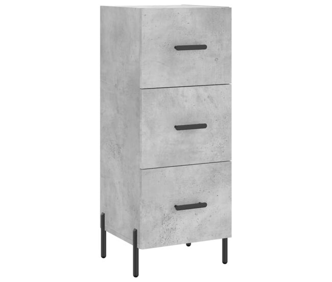 Vidaxl aparador de madera contrachapada gris hormigón 34,5x34x90 cm