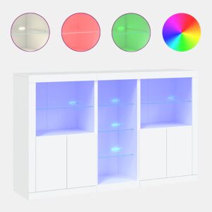 vidaXL Aparador com luzes LED 162x37x100 cm branco