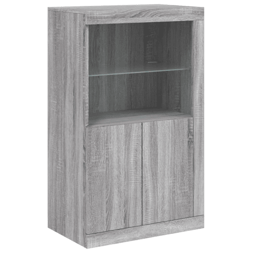 vidaXL Aparador com luzes LED 162x37x100 cm cinzento sonoma