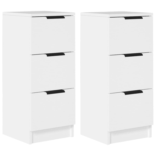 vidaXL Aparadores 2 pcs 30x30x70 cm madeira processada branco vidaXL Aparadores 2 pcs 30x30x70 cm madeira processada branco