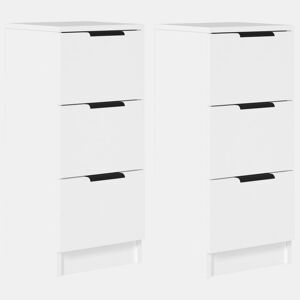 vidaXL Aparadores 2 pcs 30x30x70 cm madeira processada branco