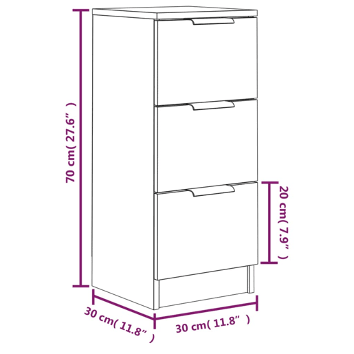 vidaXL Aparadores 2 pcs 30x30x70 cm madeira processada branco vidaXL Aparadores 2 pcs 30x30x70 cm madeira processada branco