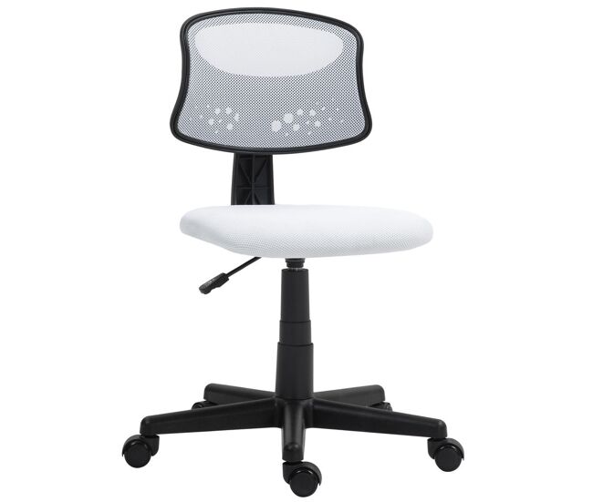 Homcom silla de oficina ergonómica sin brazos silla de escritorio giratoria con respaldo de malla transpirable altura ajustable silla de despacho