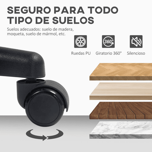 HOMCOM Cadeira de Escritório sem Apoio para os Braços Cadeira de Escritório Giratória com Encosto de Malha Respirável Altura Ajustável Carga 120 kg 43x48x78-88 cm Branco
