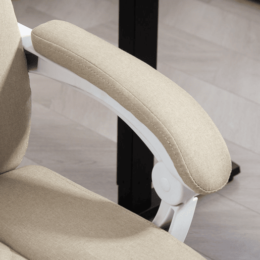 HOMCOM Cadeira de Escritório com Massagem Reclinável Cadeira Giratória com Altura Ajustável Função de Aquecimento Apoio para Pés Encosto Alto e Controlo Remoto para Estudo 66x70x112-120 cm Bege