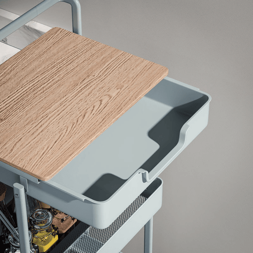 HOMCOM Carrinho Auxiliar com Rodas de 4 Níveis Carrinho de Cozinha com 1 Gaveta e 3 Cestos Carrinho Organizador para Dormitorio Sala Escritório 45x29,5x117,5 cm Verde