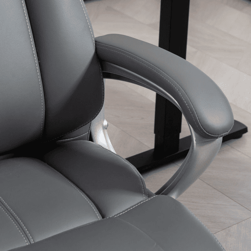 HOMCOM Cadeira de Escritório com Massagem Cadeira Giratória com Altura Ajustável Função de Aquecimento e Função de Inclinação Controlo Remoto para Estudo 66x72x113-121 cm Cinzento Escuro