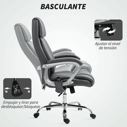 HOMCOM Cadeira de Escritório com Massagem Cadeira Giratória com Altura Ajustável Função de Aquecimento e Função de Inclinação Controlo Remoto para Estudo 66x72x113-121 cm Cinzento Escuro