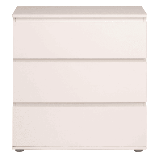 Cômoda de quarto estilo contemporâneo Sven em branco com 3 gavetas 77x82x40 cm