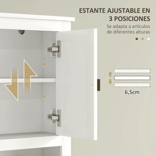 HOMCOM Móvel sobre Sanita Armário sobre Sanita com 2 Portas com Frente em Vime Compartimento e Prateleira Ajustável Móvel Casa de Banho 60x19,5x160 cm Branco