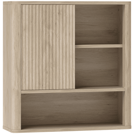 HOMCOM Armário de Casa de Banho de Parede Móvel de Casa de Banho com Prateleiras Ajustáveis Porta Deslizante Compartimentos e Desenho Elegante 60x20x62 cm Madeira HOMCOM Armário de Casa de Banho de Parede Móvel de Casa de Banho com Prateleiras Ajustáveis Porta Deslizante Compartimentos e Desenho Elegante 60x20x62 cm Madeira