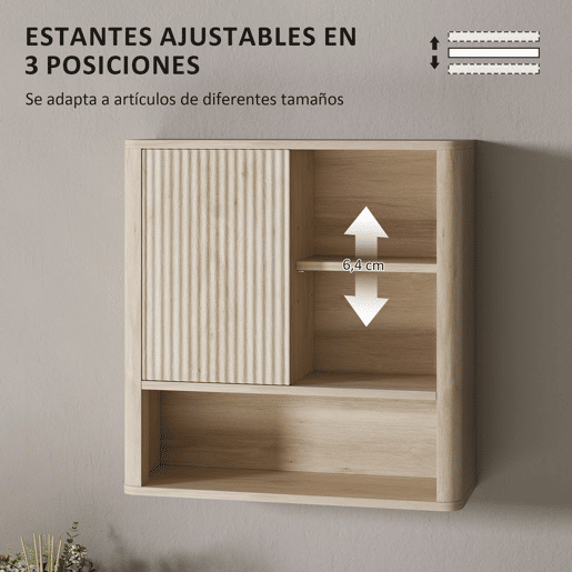 HOMCOM Armário de Casa de Banho de Parede Móvel de Casa de Banho com Prateleiras Ajustáveis Porta Deslizante Compartimentos e Desenho Elegante 60x20x62 cm Madeira HOMCOM Armário de Casa de Banho de Parede Móvel de Casa de Banho com Prateleiras Ajustáveis Porta Deslizante Compartimentos e Desenho Elegante 60x20x62 cm Madeira