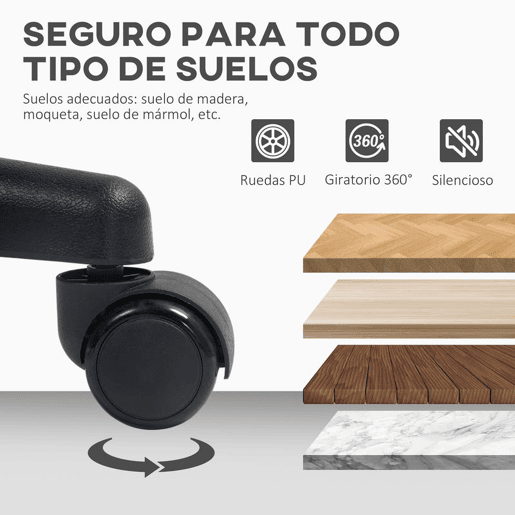 HOMCOM Cadeira de Escritório sem Apoio para os Braços Cadeira de Escritório Giratória com Encosto de Malha Respirável Altura Ajustável Carga 120 kg 43x48x78-88 cm Preto
