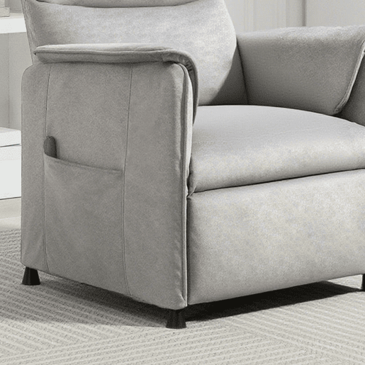 HOMCOM Poltrona Relax Reclinável Elétrica Poltrona Reclinável Silenciosa com Função Memória Apoio para Pés Controlo Remoto e Bolsos Laterais para Dormitório Sala de Estar 80x83x104 cm Cinzento