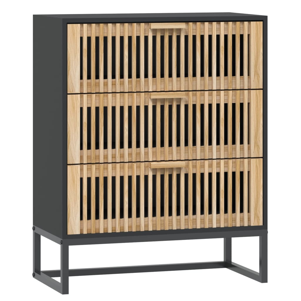 Vidaxl aparador de madera contrachapada negro 60x30x75 cm