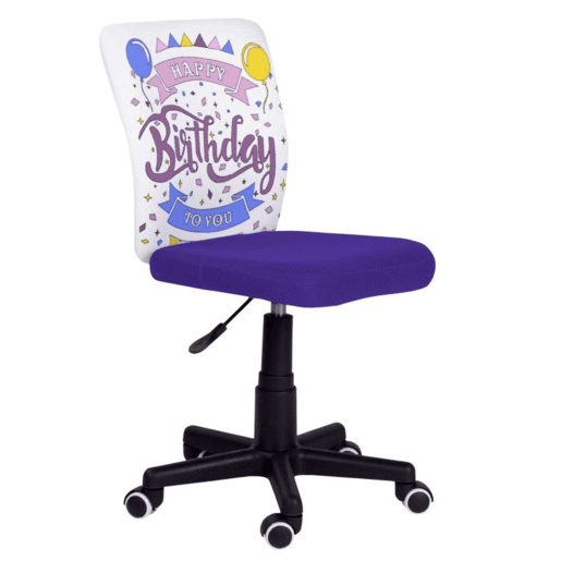 Cadeira de escritório Paint Me Birthday em roxo com marcadores de tecido e metal 41x74x51 cm