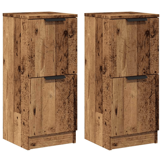 vidaXL Aparadores 2 pcs 30x30x70 cm derivados de madeira madeira velha vidaXL Aparadores 2 pcs 30x30x70 cm derivados de madeira madeira velha