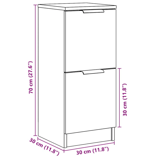 vidaXL Aparadores 2 pcs 30x30x70 cm derivados de madeira madeira velha vidaXL Aparadores 2 pcs 30x30x70 cm derivados de madeira madeira velha