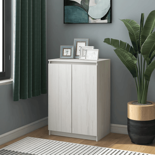 vidaXL Aparador pinho maciço 60x36x84 cm branco