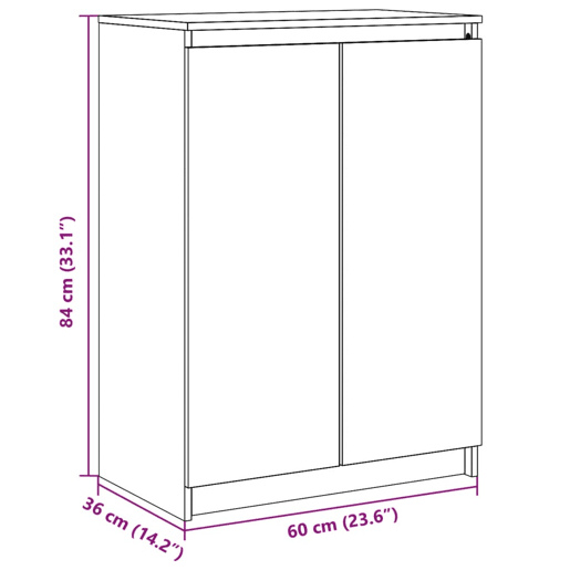 vidaXL Aparador pinho maciço 60x36x84 cm branco