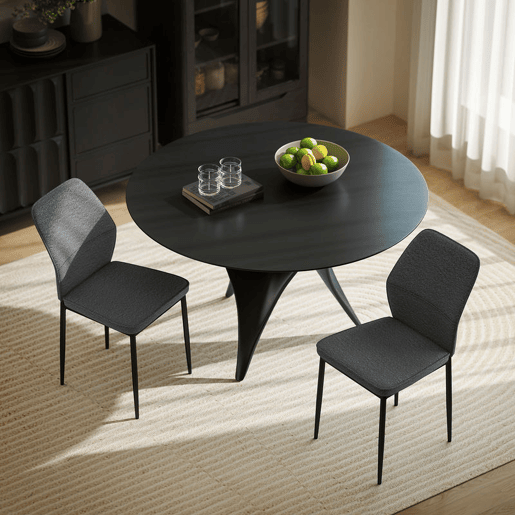 HOMCOM Conjunto de 2 Cadeiras de Jantar Modernas Cadeiras de Cozinha com Assento Acolchoado e Estofado Encosto Curvo Pés de Aço para Sala Quarto 45x57x86 cm Cinzento