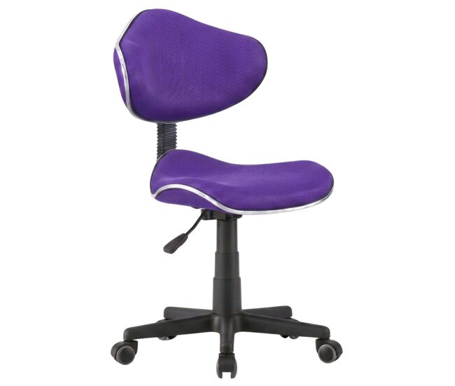 Silla de escritorio kiddy para oficina en estilo moderno en color morado con estructura metal negro 48x88-98x46 cm