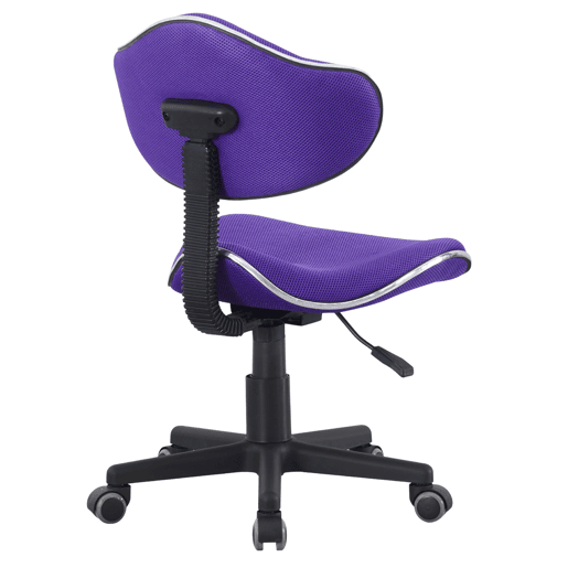 Cadeira de escritório moderna Bambola em roxo com estrutura de metal preta 53x82x53 cm