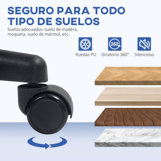 HOMCOM Cadeira de Escritório sem Apoio para os Braços Cadeira de Escritório Giratória com Encosto de Malha Respirável Altura Ajustável Carga 120 kg 43x48x78-88 cm Azul