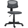 HOMCOM Cadeira de Escritório sem Apoio para os Braços Cadeira de Escritório Giratória com Encosto de Malha Respirável Altura Ajustável Carga 120 kg 43x48x78-88 cm Cinza