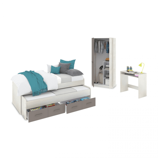 Quarto júnior Axim Max Alpes Brancos - Basalto 198 x 69 x 96 cm