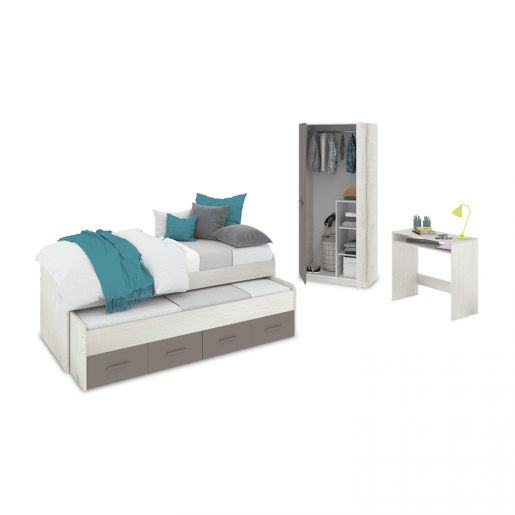 Quarto júnior Axim Max Alpes Brancos - Basalto 198 x 69 x 96 cm