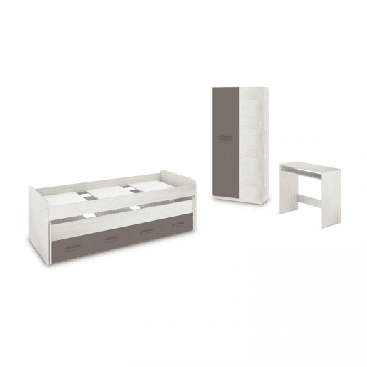 Quarto júnior Axim Max Alpes Brancos - Basalto 198 x 69 x 96 cm