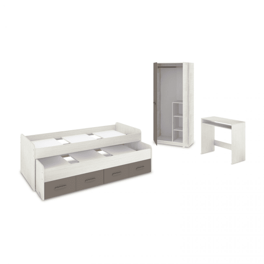 Quarto júnior Axim Max Alpes Brancos - Basalto 198 x 69 x 96 cm