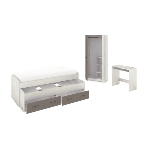 Quarto júnior Axim Max Alpes Brancos - Basalto 198 x 69 x 96 cm