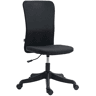 HOMCOM Cadeira de Escritório sem Apoio para os Braços Cadeira de Escritório Giratória Estofada em Linho Sintético com Altura Ajustável para Estudo Dormitório Tocador Carga 120 kg 53x43x85-93 cm Preto