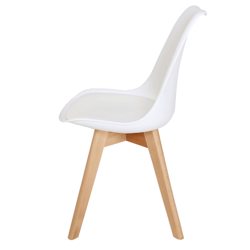 Conjunto de mesa extensível redonda moderna com 4 cadeiras em carvalho nórdico e branco