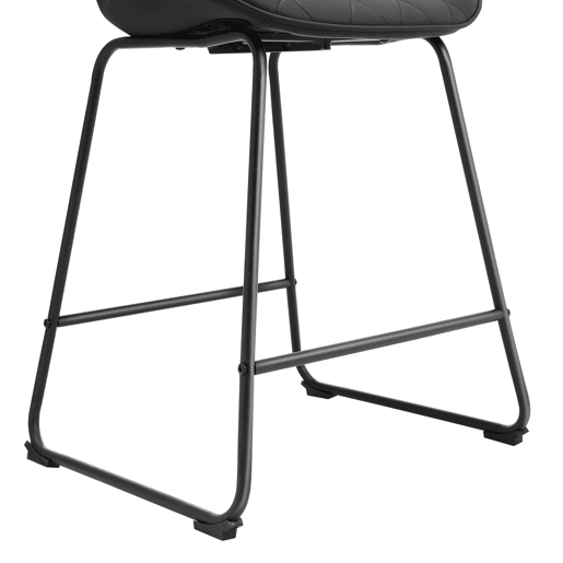 Conjunto de 2 bancos de bar modernos HomeMiYN u2013 Couro sintético preto com padrão de diamantes