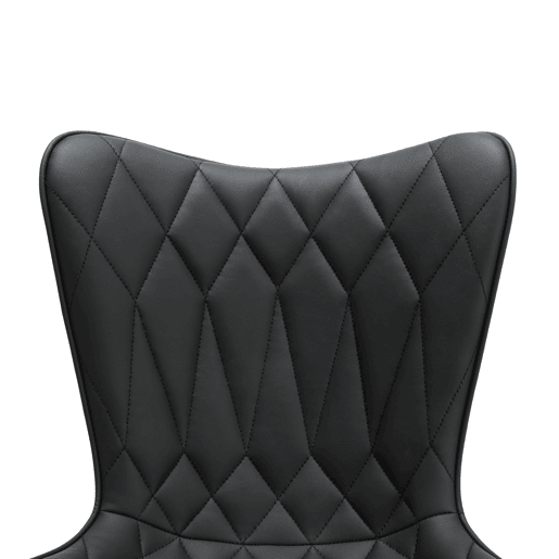 Conjunto de 2 bancos de bar modernos HomeMiYN u2013 Couro sintético preto com padrão de diamantes