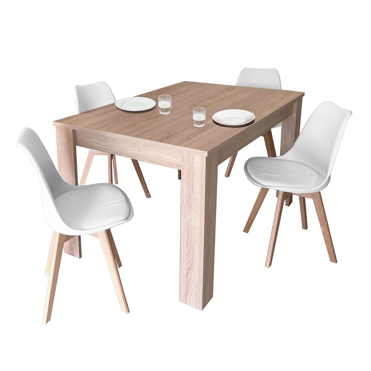 Pack de Muebles Comedor Extensible Estilo Nórdico