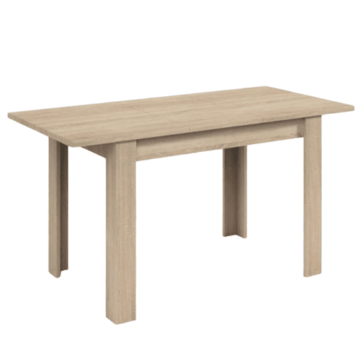 Conjunto de mesa extensível com 4 cadeiras em carvalho canadense e branco Conjunto de mesa extensível com 4 cadeiras em carvalho canadense e branco