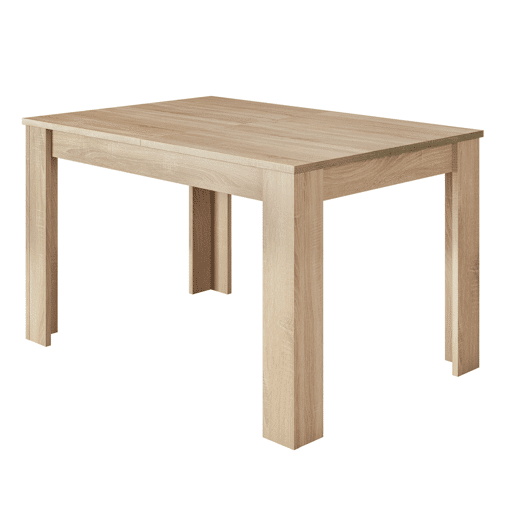 Conjunto de mesa extensível com 4 cadeiras em carvalho canadense e branco Conjunto de mesa extensível com 4 cadeiras em carvalho canadense e branco