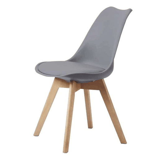 Conjunto de mesa extensível multiposições com 4 cadeiras em cinza cimento e carvalho claro