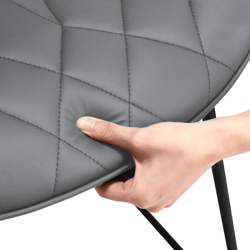 Banco HomeMiYN moderno - Conjunto de 2 em cinzento, feito de couro artificial durável com padrão de diamante