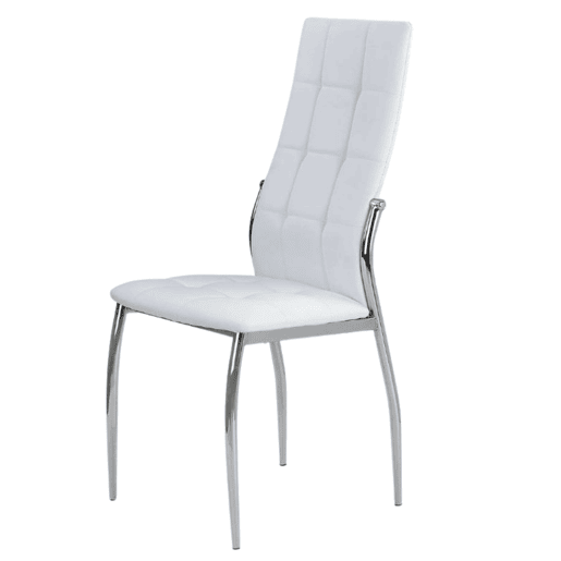 Conjunto de mesa extensível multiposições + 4 cadeiras em branco fosco e prata