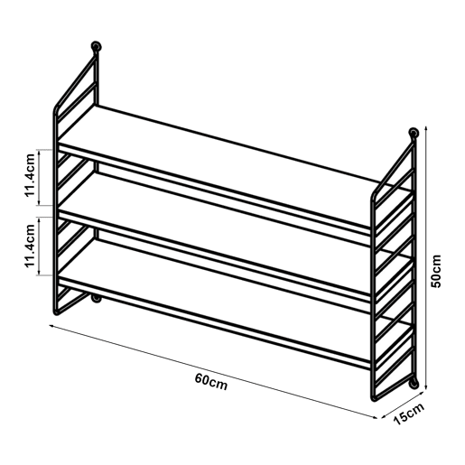 Prateleira de parede modular Strängnäs Verde-maçã en.casa