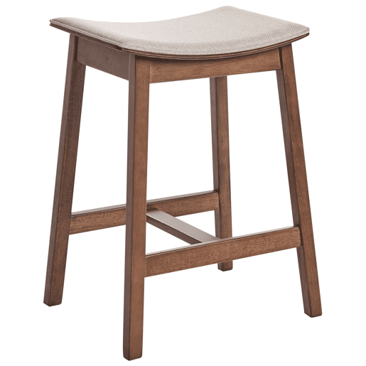 Conjunto de 2 bancos de bar DIXON Madeira Creme Conjunto de 2 bancos de bar DIXON Madeira Creme