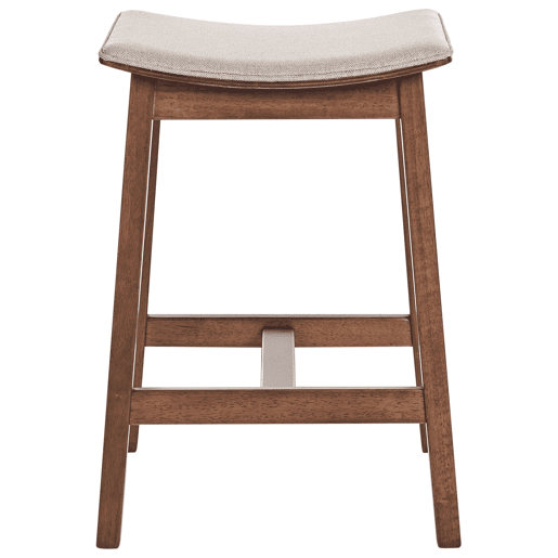 Conjunto de 2 bancos de bar DIXON Madeira Creme Conjunto de 2 bancos de bar DIXON Madeira Creme