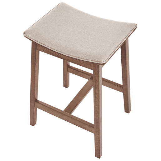 Conjunto de 2 bancos de bar DIXON Madeira Creme Conjunto de 2 bancos de bar DIXON Madeira Creme